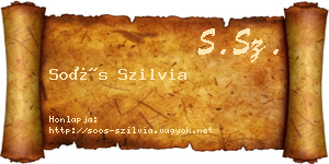 Soós Szilvia névjegykártya